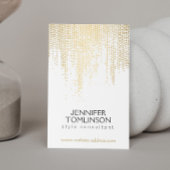 Elegant Faux Gold Confetti Dots Pattern Black II Business Card