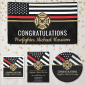 Fire Academy Red Line Flag Firefighter Graduation Card