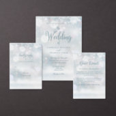 Elegant First Snowflakes Winter Wedding Invitation Postcard (Personalise this independent creator's collection.)