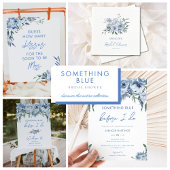 Elegant Floral Dusty Blue Bridal Shower Favor Sugar Cookie