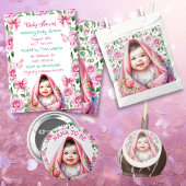 Cute Pink Roses and Smiling Baby Girl Sugar Cookie