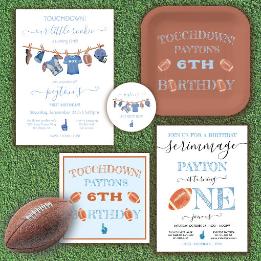 Football Clothesline Birthday Party Invitation Zazzle
