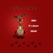 Funny Christmas Red Nosed Reindeer