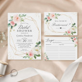 Diaper Raffle Elegant Blush Floral Baby Shower Enclosure Card