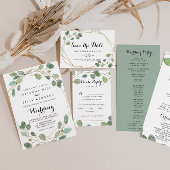 Eucalyptus Foliage Calligraphy Bridal Shower Invitation