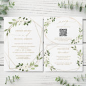 Wedding Address Greenery Rustic Watercolor White Label (Personalise this independent creator's collection.)