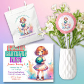 Bowling Party Girl's Anime Birthday Personalized Edible Frosting Rounds