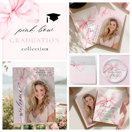 Girly Pink Bow Graduation 2026