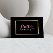 Glam Black Pink Gold Lash Salon Aftercare Card