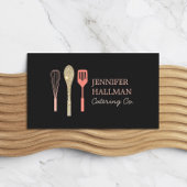 Glitter Spoon Whisk Spatula Bakery Catering Logo Business Card