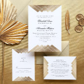 Gold White Geometric Gatsby Foil Save The Date Announcement