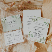 Gold Confetti Eucalyptus Spanish Bridal Shower  Invitation