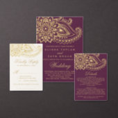 Gold Indian Paisley Wedding Invitation (Personalise this independent creator's collection.)