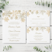 Gold Snowflakes Winter Wedding Elegant Place Card (Personalise this independent creator's collection.)