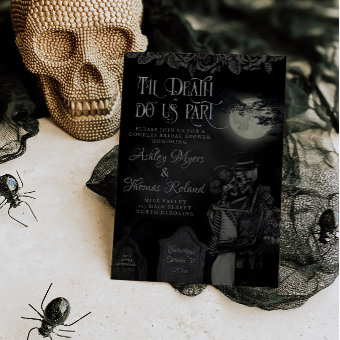 Til Death Do Us Part Gothic Wedding Invite Rose | Zazzle