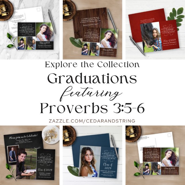 Navy Blue Gold Bible Verse Graduation Typography  Graduation Cap Topper