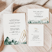 Green and Gold Mountain Horizontal Save the Date