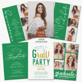 Green and White Graduation Party Invitation