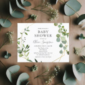 Greenery Eucalyptus Botanical Heart Baby Shower Invitation Postcard