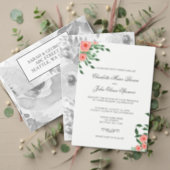 floral coral inner wedding invitation envelope (Personalise this independent creator's collection.)
