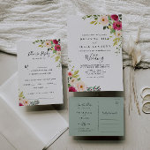 Greenery Pink Blush Floral Sip and See Invitation