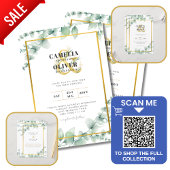 LeahG Eucalyptus Greenery Gold WEDDING QR CODE