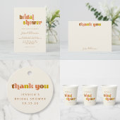 Groovy Terracotta Peach Typography Bridal Shower Invitation
