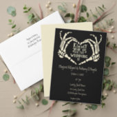 Heart Shaped Skeleton Hands Save the Date STD Invitation (Personalise this independent creator's collection.)