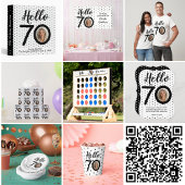 Hello 70 Black & White Dots Photo & Name Birthday Chocolate Covered Oreo
