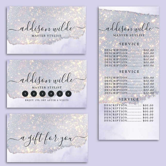 iridescent holographic business cards Business & Thank You Cards – Beauty Bee Branding LLC main image 0