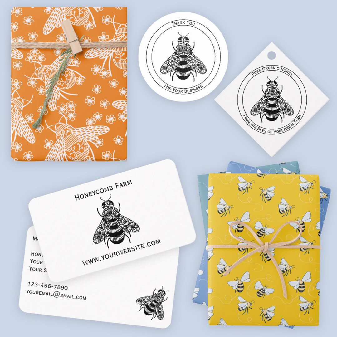 Honey Bee Wrapping Paper Sheets | Zazzle