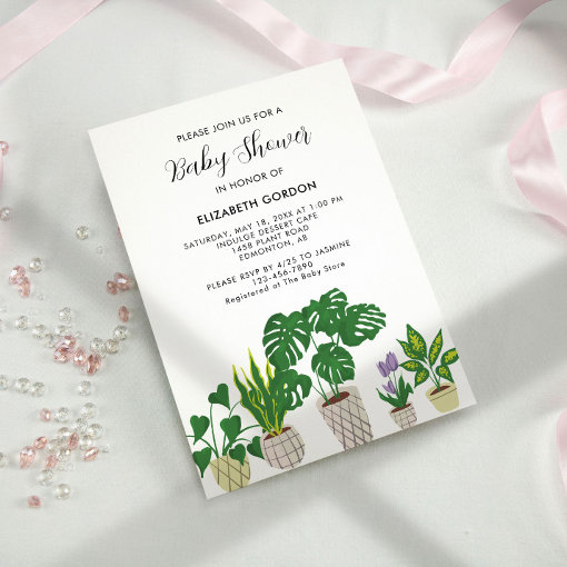 Potted Plants Baby Shower Diaper Raffle Ticket Enclosure Card | Zazzle
