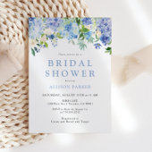 Blue Watercolor hydrangea Floral Wedding Card