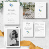 Blue Floral Hydrangea Event Wedding Cookie Favor