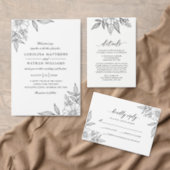 Simple Floral I Have Found The One | Black Wedding Invitation (Personalise this independent creator's collection.)
