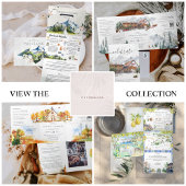 Rustic Rocky Mountain | Illustrated Wedding Tri-Fold Invitation