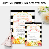 Autumn Pumpkins Maple Leaves Fall Bridal Shower Invitation