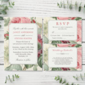 Vintage Rose Floral Bridal Shower Recipe Postcard (Personalise this independent creator's collection.)