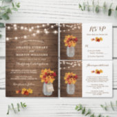 Fall Leaves Rustic String Lights Birthday Party Invitation (Personalise this independent creator's collection.)