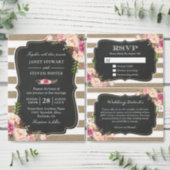 Rustic Burlap Stripes Floral Bridal Shower Sign (Personalise this independent creator's collection.)