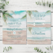 Island Breeze Painted Beach Scene Wedding Invitation (Personalise this independent creator's collection.)