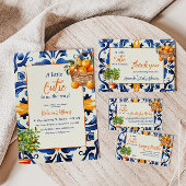 Italian Blue Tile Cutie Orange Citrus Baby Shower Cake Pops