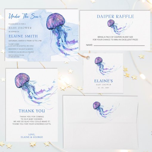 cute Under the sea jellyfish baby shower Invitation | Zazzle
