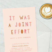 Joint Effort Couple's Baby Shower Invitation Blues