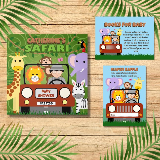 Birthday Party Safari Theme Baby Shower Invitations Jungle Safari