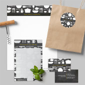 Kitchen Collage Black/White with Black Logo Business Card