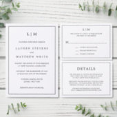 Lauren Black White Budget Wedding Shower Invite (Personalise this independent creator's collection.)