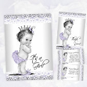Lavender Purple and Gray Vintage Baby Girl Shower Invitation
