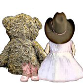 Lil' Cowgirl and Teddy Bear | Baby Shower Invitation