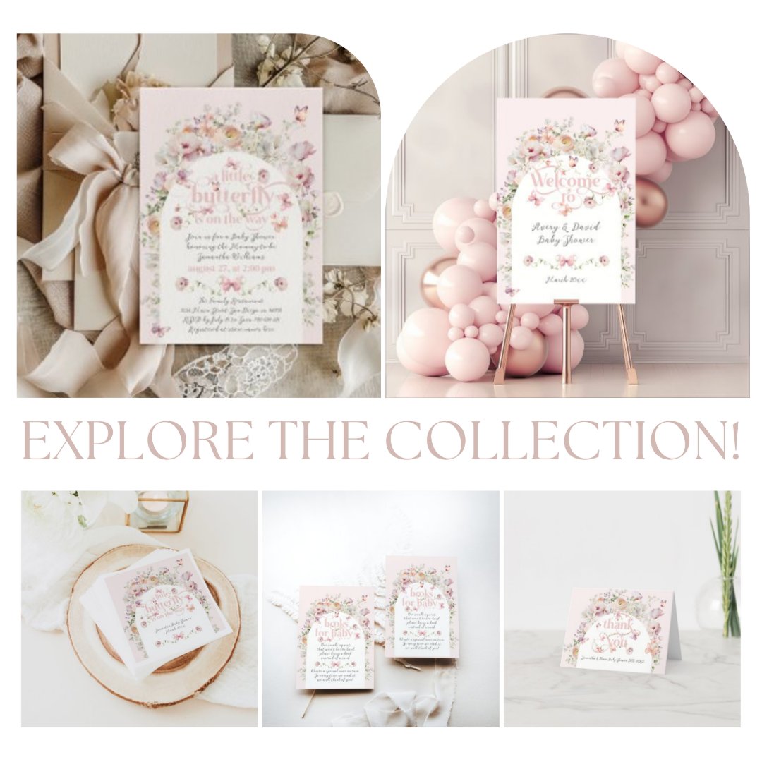 Baby Shower Invitations and Diaper Raffle Tickets. Set of 25 Pink Floral Fill In The Blank Style Cards, Envelopes, and Raffle Tickets